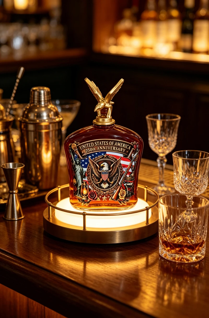 Vintage Collectible Liquor Bottles - ขวดเหล้าวิสกี้รูปนกอินทรีอเมริกันสไตล์วินเทจ ของสะสมตกแต่ง ขวดไวน์ต่างประเทศเกรดสะสม