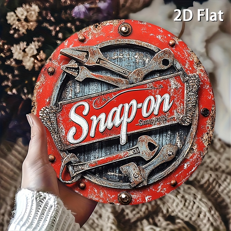 Vintage Collectible Plates - ป้ายโลหะวินเทจแบบแบน 2 มิติ 1 ชิ้น เครื่องมือแบบสแน็ปออน