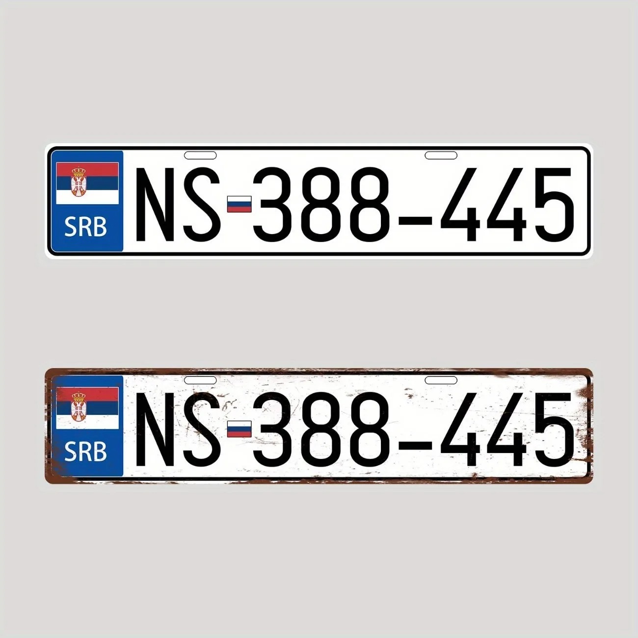 Vintage Collectible Plates - ป้ายทะเบียนโลหะสไตล์เรโทรเซอร์เบียแบบปรับแต่งได้ - ข้อความสั่งทำพิเศษสำหรับตกแต่งรถยนต์/บ้าน ป้ายตกแต่งสไตล์วินเทจ (สำหรับตกแต่งเท่านั้น)