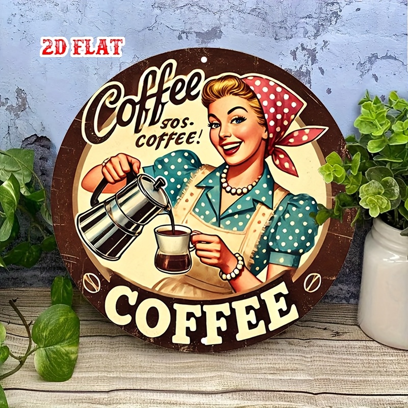 ป้ายกาแฟอะลูมิเนียมทรงกลมสไตล์ - Vintage Collectible Plates บทวิจารณ์และราคา